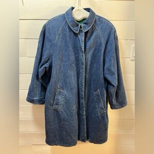 PETER F Vintage Denim Coat – Blue – Estimated Size XL/XXL